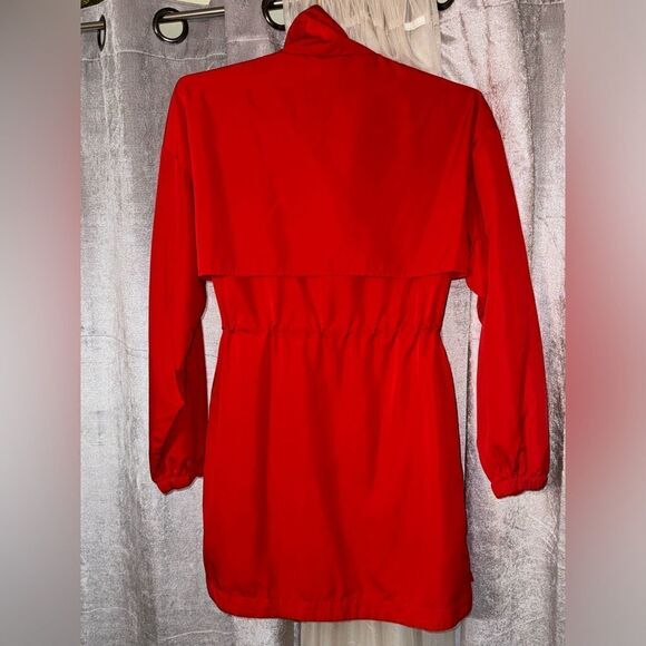 Forever 21 Red Trench Coat Windbreaker Raincoat Jacket - Picture 3 of 7